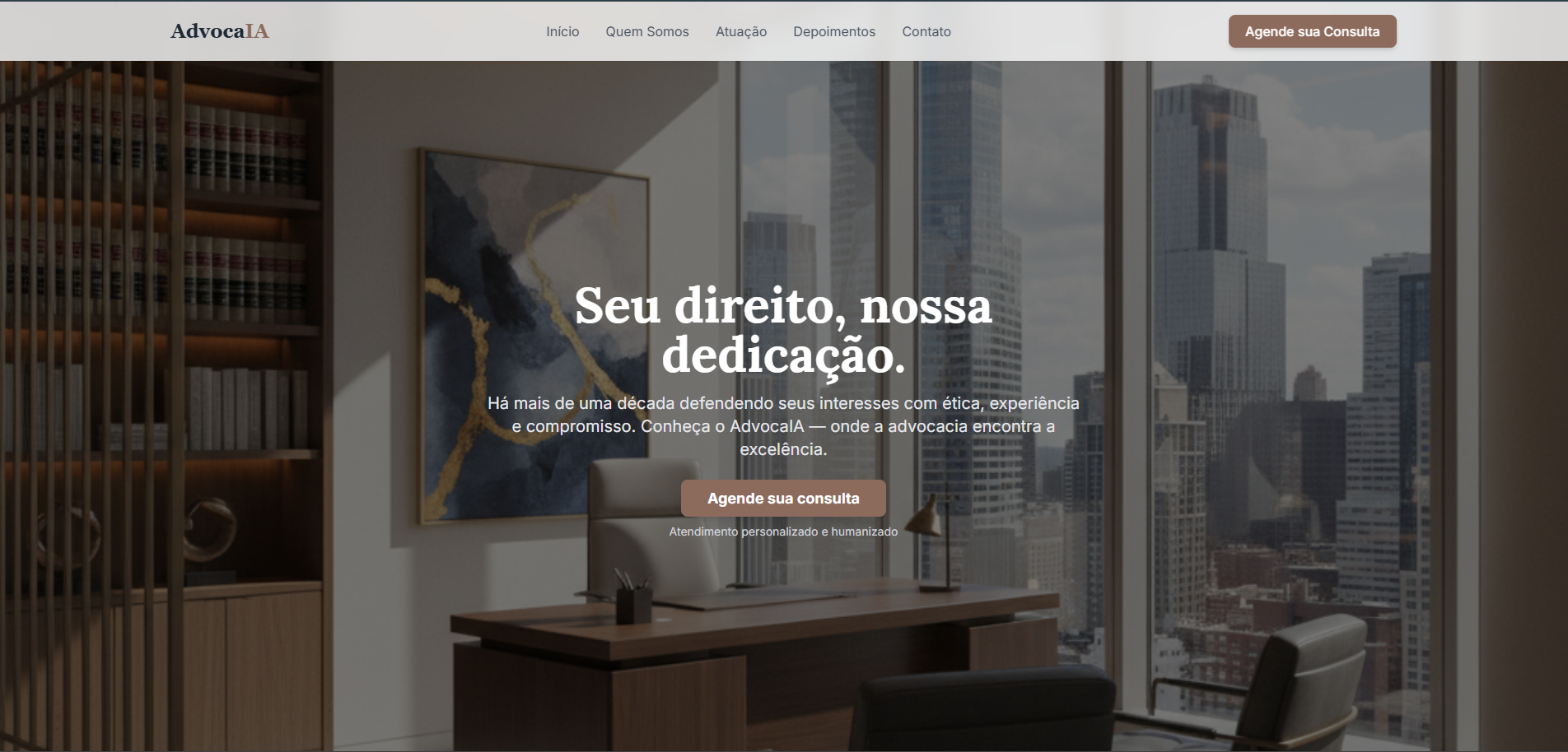 AdvocaIA — demonstração de integração entre IA generativa e conteúdos para site