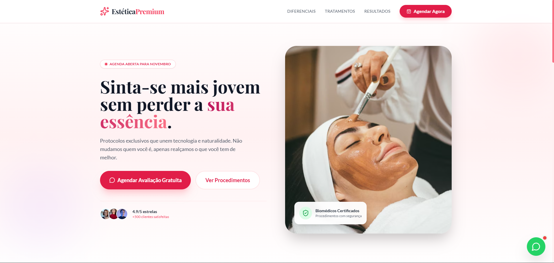 Estética & Bem-Estar — site Institucional para estética e bem-estar com design moderno e funcionalidades interativas