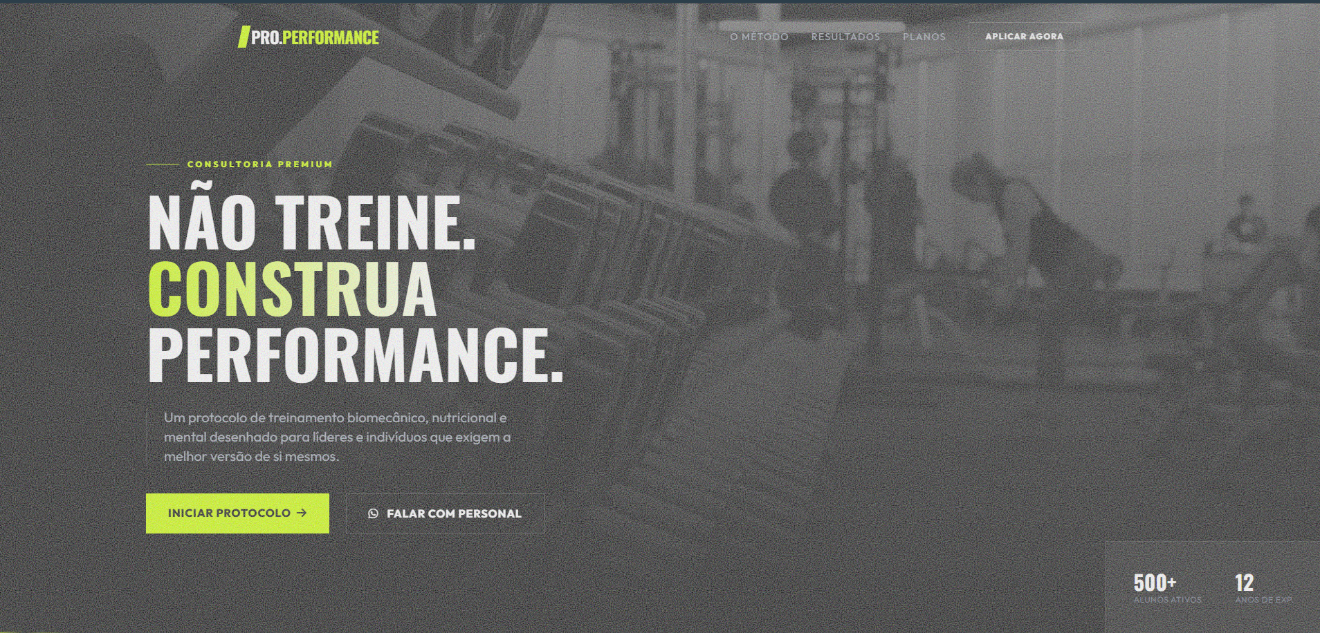 Personal Premium — site Institucional para personal com design moderno e funcionalidades interativas