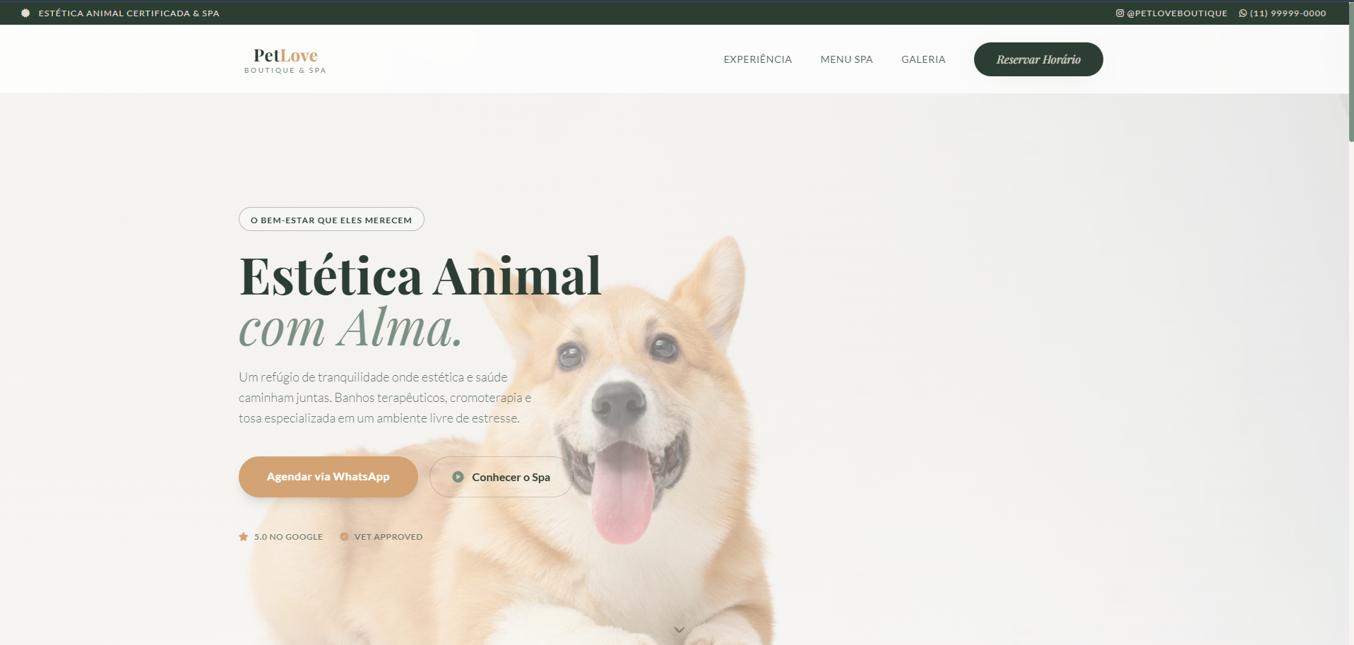 Pet Premium — site Institucional para pet com design moderno e funcionalidades interativas